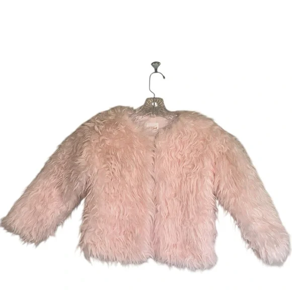 NWOT Cat & Jack Furry Teddy Baby Pink Jacket SZ-6/6X